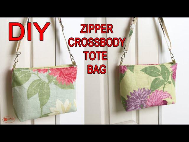 DIY BAG WITH ZIPPER | CROSSBODY BAG SEWING TUTORIAL | DIY TOTE BAG SEWING TUTORIAL |DIY BAG TUTORIAL