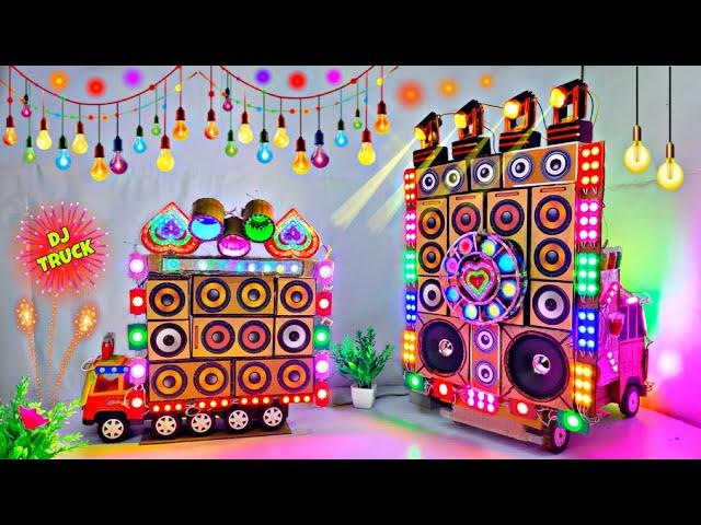 DIY Mini Dj Truck loading At-New Home by cardboard making dj truck and light dj toy eicher dj big dj