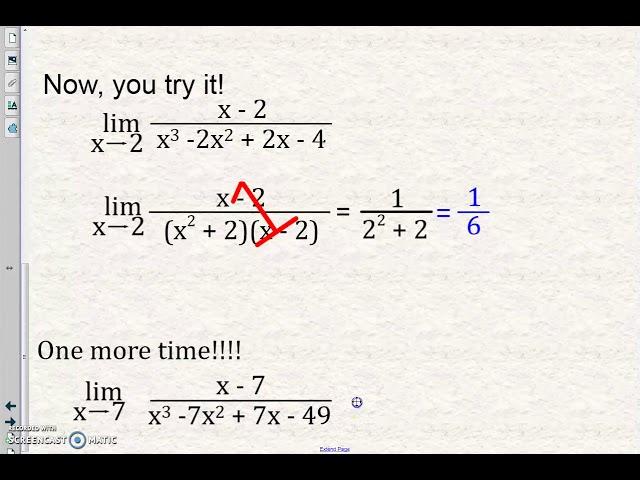 PreCalculus: Evaluating Limits Using Algebraic Techniques