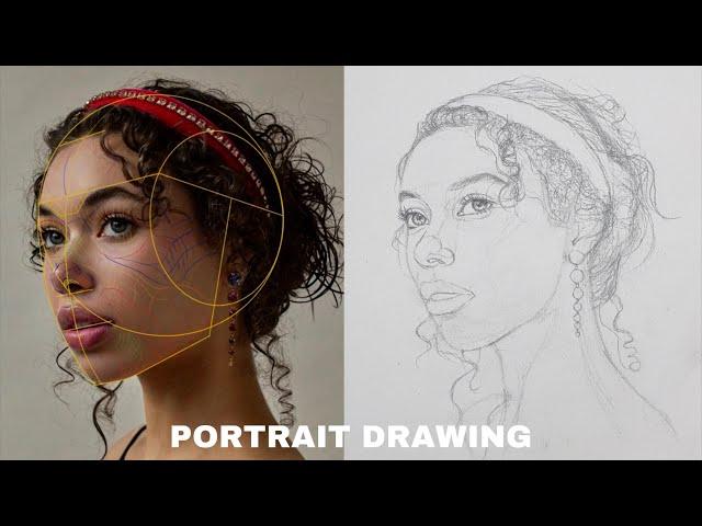 How to draw Accurate proportions  -3/4 VIEW | PORTRAIT DRAWING |