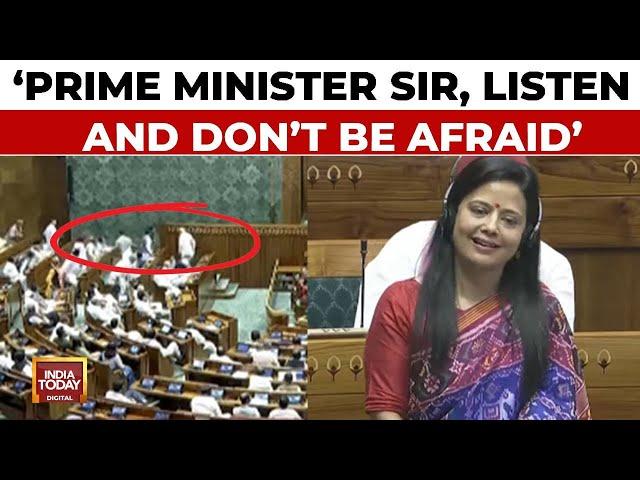 Mahua Moitra Requests PM Modi To Listen To Her As He Leaves Parliament When She Started Speaking