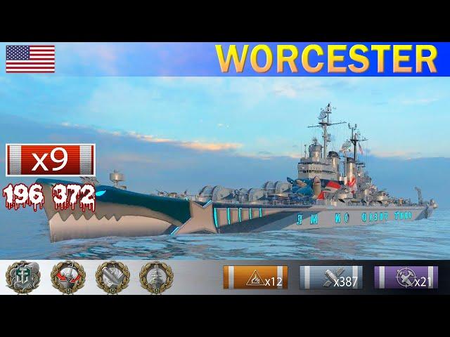  Затащил бой Крейсер "Worcester" X уровень США | [ WoWS ] World of WarShips REPLAYS