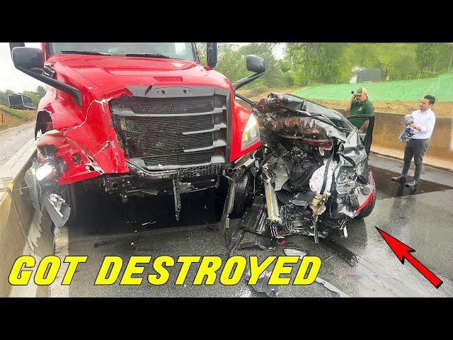 THIS IS WHY YOU DON'T STOP IN FRONT OF A SEMI-TRUCK