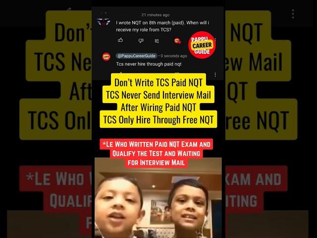 Don’t Write TCS Paid NQTTCS Never Send Interview Mail After Wiring Paid NQT #shortsfeed #viral #tcs