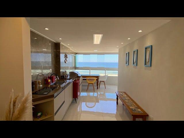 ESPETACULAR Apartamento Frente Mar em Praia Grande SP - porteira fechada 3 suítes + dependência