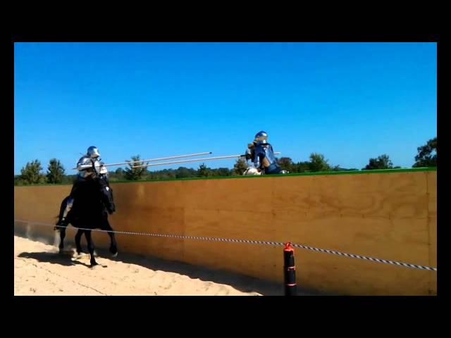 Rod jousts Shane Adams on the set of Full Metal Jousting