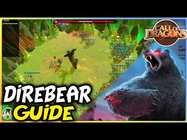 Call of dragons - HOW to DEFEAT DIREBEAR | tips and tricks | ultimate Guide