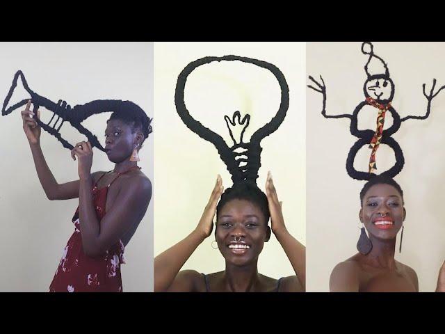 Woman Transforms Hair Into Unique Designs