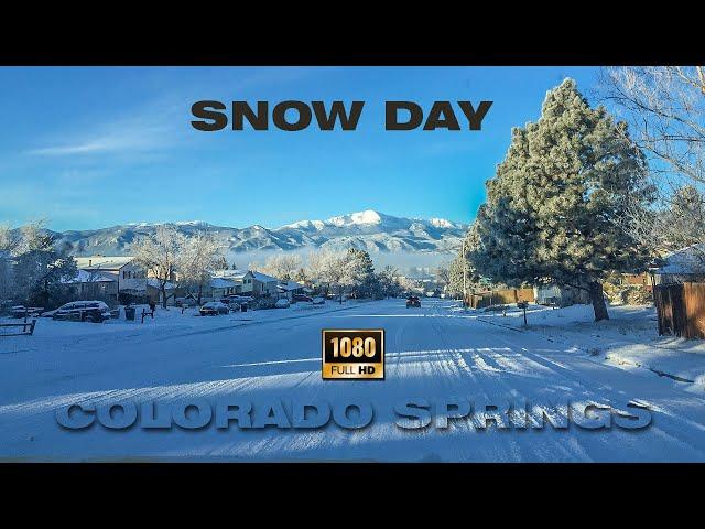 Colorado Springs HD - A day after a snowstorm, driving from neighborhood to Garden of the Gods.