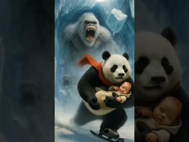panda saved baby  #ai #panda #animals #cat #cute #animation #shorts #king#baby