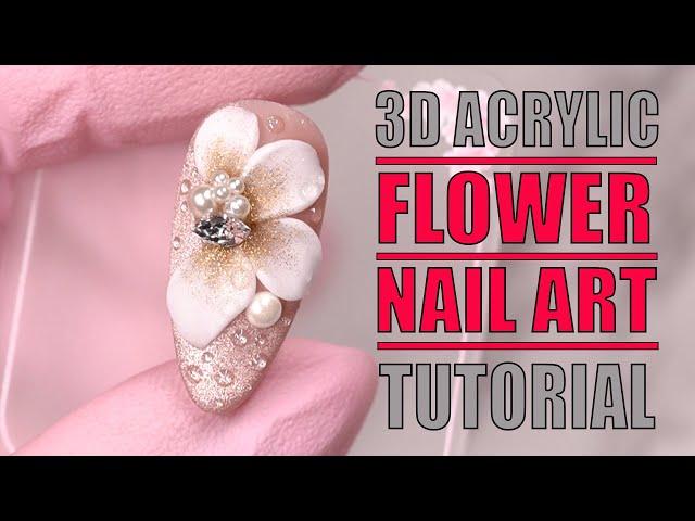 3D Acrylic Flower Nail Art Easy Designs Tutorial