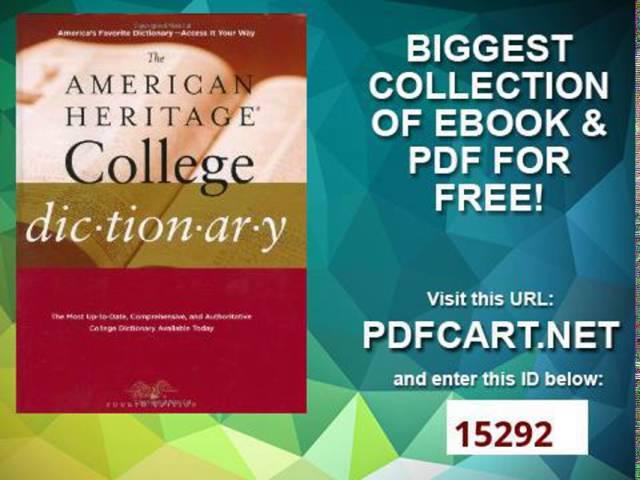 The American Heritage College Dictionary, Fourth Edition