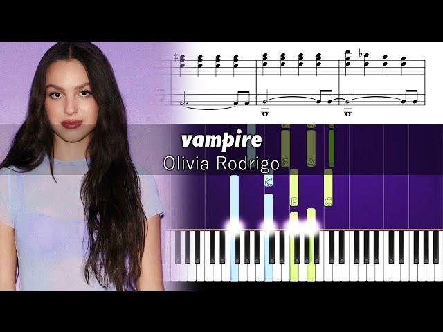 Olivia Rodrigo - vampire - Accurate Piano Tutorial with Sheet Music