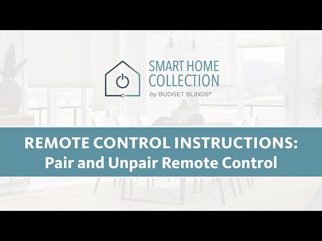 Smart Home Collection - Pair & Unpair Remote Control