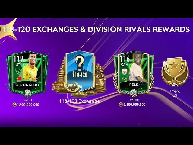 DIVISION RIVAL REWARDS = FREE PELE PRIME ICON + COINS | 118-120 FOUNDERS EXCHANGES FIFA MOBILE!