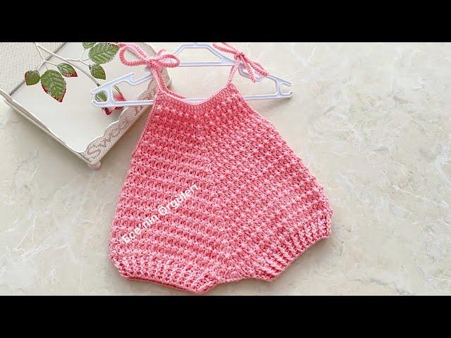 Crochet Beautiful Princess Baby Romper /Tığ işi Prenses Bebek Tulumu / overalls/ 3 ay