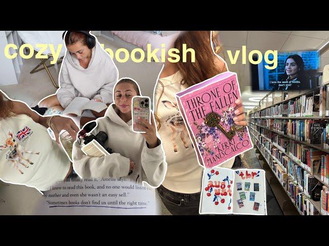 cozy book-ish vlog ️ (reading journal, reading vlog, library + barnes trip & more!)