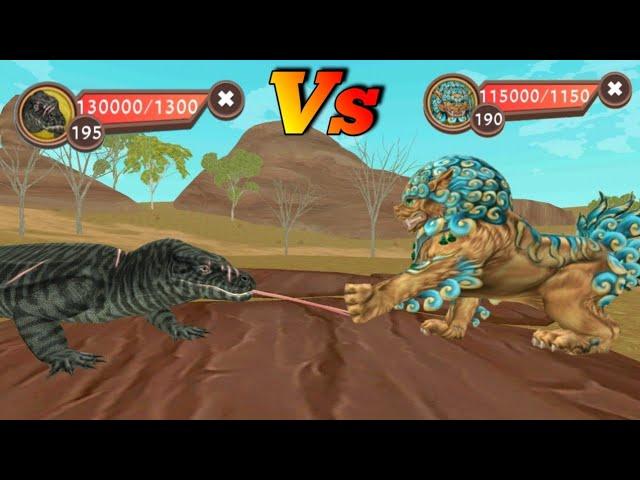 wildcraft Megalania (komdo dragon) New boss Vs Foo dog  who is powerful 