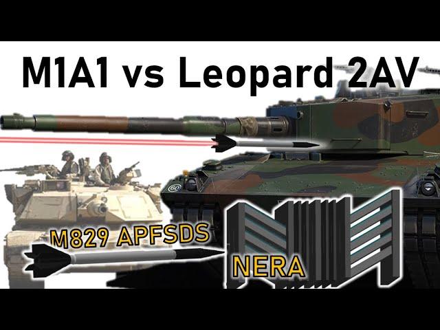 M1A1 ABRAMS vs LEOPARD 2AV | 120mm M829 APFSDS vs NERA | Armour Penetration Simulation