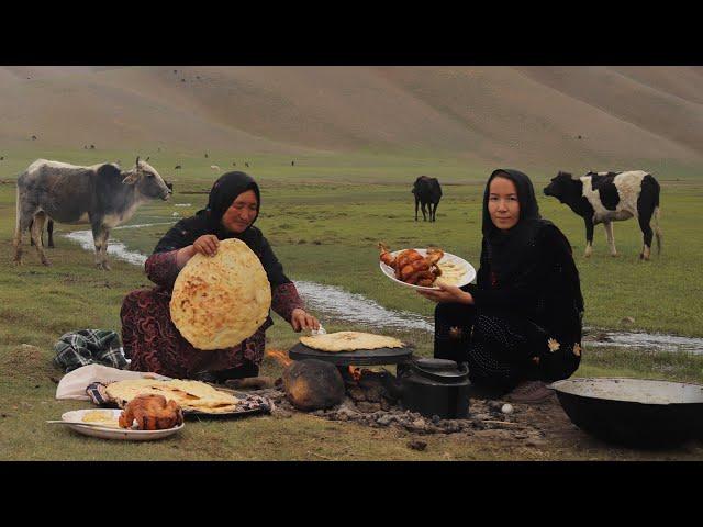 Shepherd Mother Cooking Shepherd food in the nature | Village life in Afghanistan