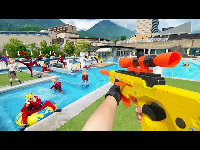 Nerf War | Water Park & SPA Battle 22 (Nerf First Person Shooter)