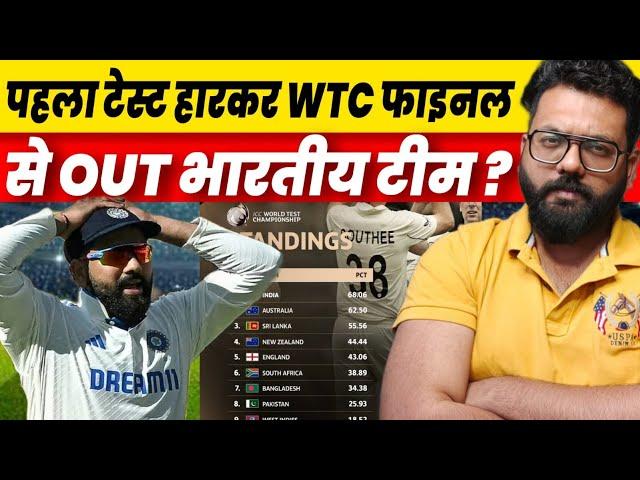 Team India ICC WTC Points table standings after #indvsnz 1st test Bengaluru lost WTC rohit sharma