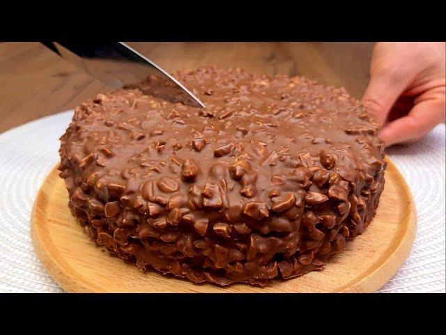 Very delicious homemade chocolate cake that I bake almost every day. Dessert in 15 minutes!