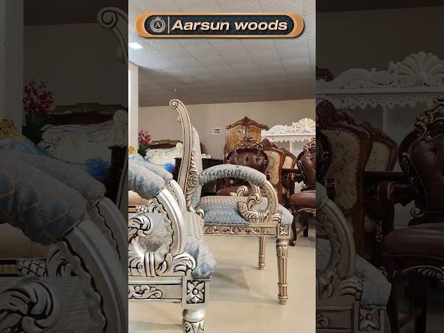 Wooden Chair With Silver Leafing #chairs #champagne #silver #leafing #furnituredesign #aarsun #reels