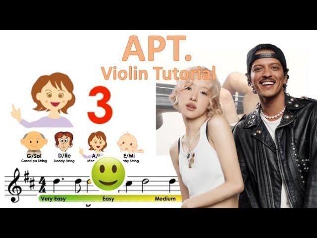 ROSÉ & Bruno Mars - APT. sheet music and easy violin tutorial