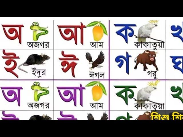 এসো স্বরবর্ণ শিখি  ।  অ আ ই ঈ পড়তে শিখি  । Bengali alphabet |