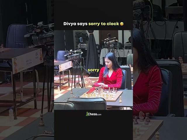 Divya Deshmukh says SORRY to the clock! #chess #shorts