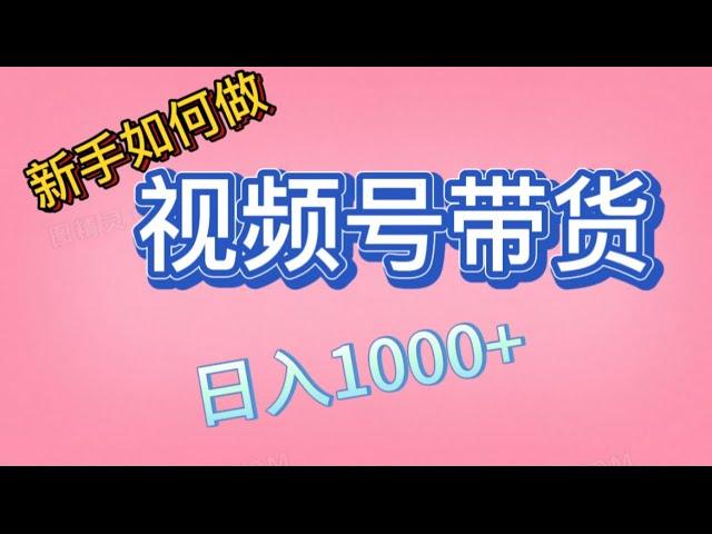 新手做视频号带货项目，轻松实现日入1000+，保姆级教程 #副业 赚钱 #网赚项目 #视频号