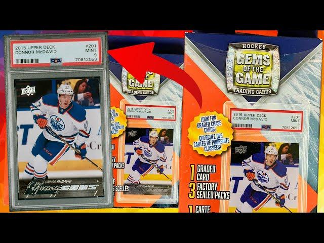 ONE GRADED CARD PER BOX! - Walmart Gems Of The Game Hockey Mystery Graded Hanger Box Opening x5