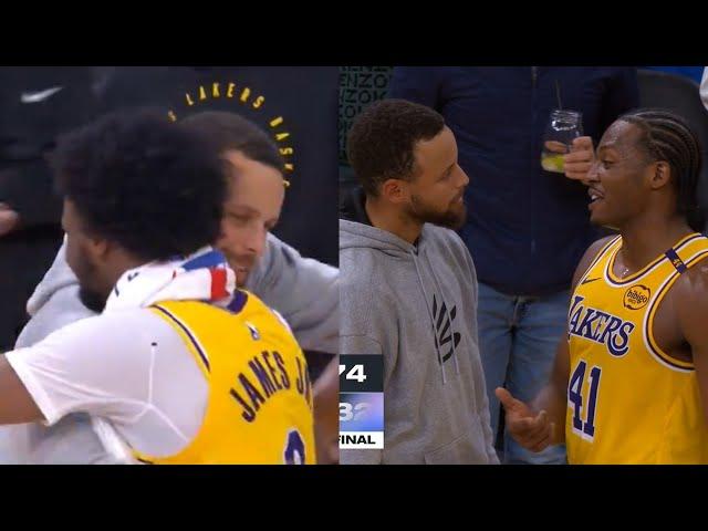 Steph Curry shows love to Bronny James and Quincy Olivari and gives them advice