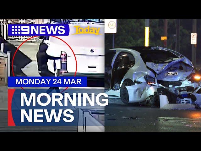 Police release CCTV of shooting; Police pursuit in Sydney | 9 News Australia
