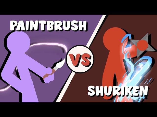 Supreme Duelist Stickman Animation: Paint Brush vs Shuriken