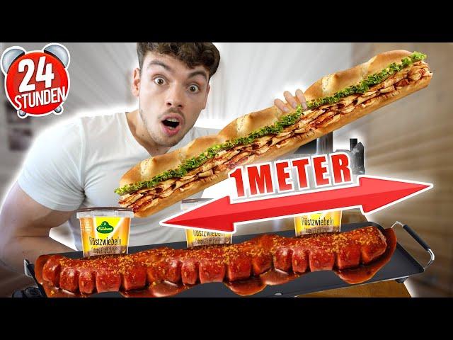 Ich esse nur 1 METER LANGE GERICHTE für 24 STUNDEN (CHALLENGE EXTREM)