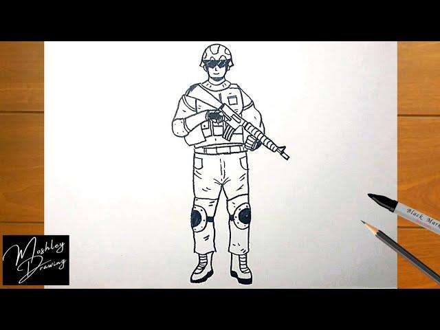 How to Draw a Military Soldier