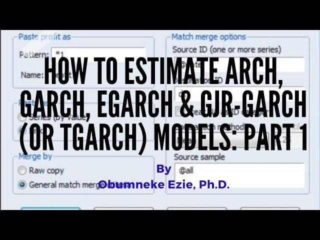 EViews: (1 of 3) How to Estimate ARCH, GARCH, EGARCH & GJR-GARCH(or TGARCH) Models