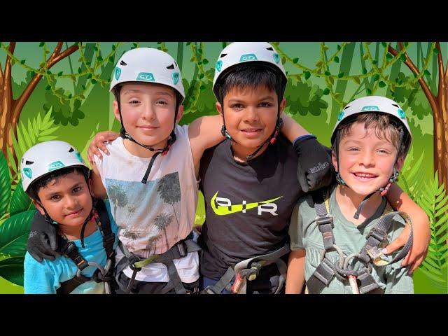 Adventure Park for Kids ️ Tree Surfing Rope Course 🪢 Sports for Kids | Fun Educational Videos