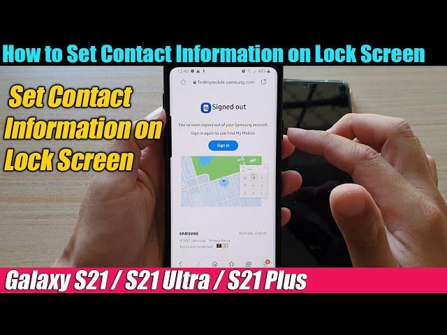 Galaxy S21/Ultra/Plus: How to Set Contact Information on Lock Screen