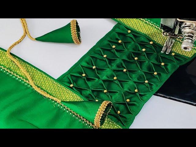 Paithani saree blouse back neck design || cutting and stitching back neck blouse design || blouse