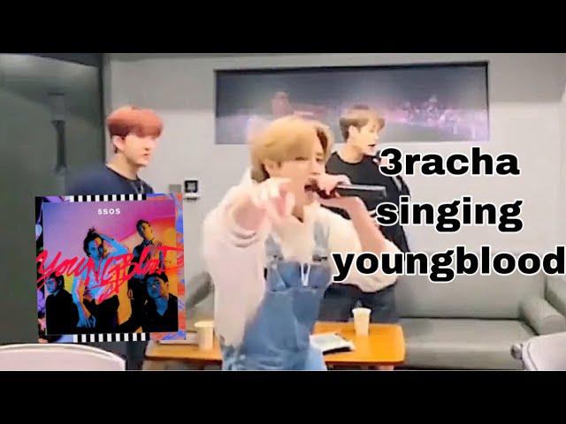 3racha of stray kids singing youngblood by 5 seconds of summer