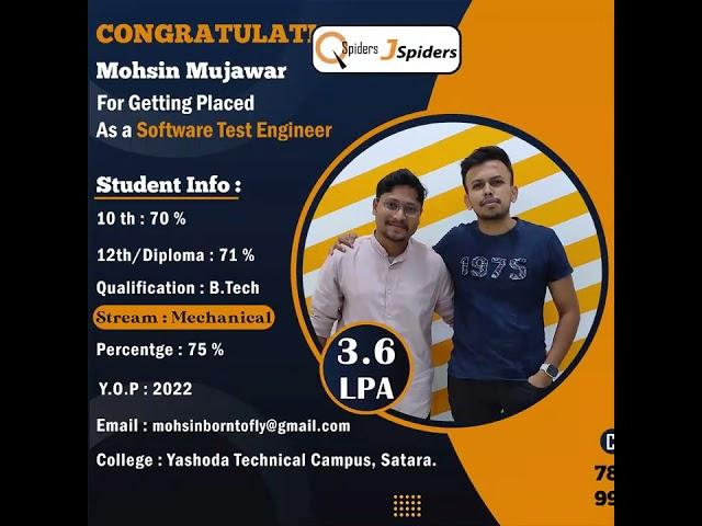 Test Engineer | Successful Placement of QSpiders student | Review