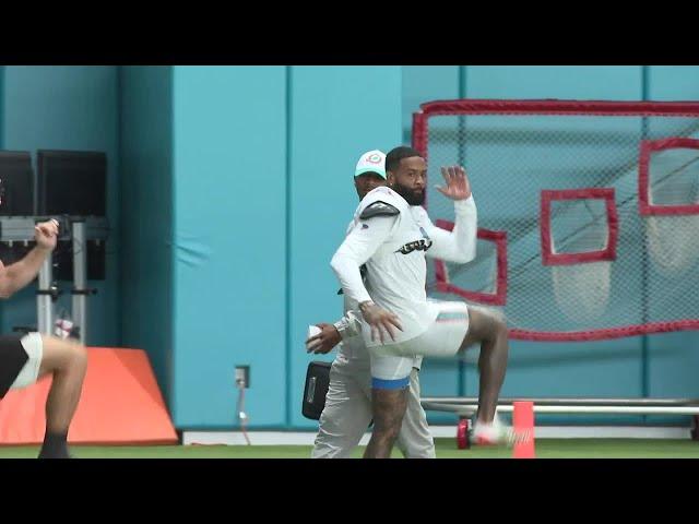 Odell Beckham Jr. hits practice field for Miami Dolphins