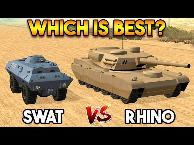 GTA SAN ANDREAS : SWAT VS RHINO TANK (WHICH IS BEST?)