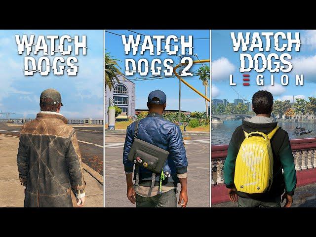 Watch Dogs vs Watch Dogs 2 vs Watch Dogs Legion - Physics and Details Comparison