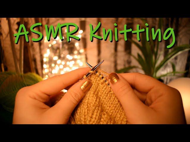 ASMR Knitting | Silent Knitting, Sparkly Gold Fairy Light, and No Talking!