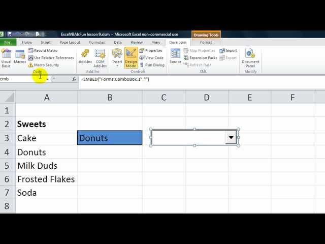 Excel VBA ActiveX Series #4 Combobox - Drop down you can resize and move. Fill with Custom criteria