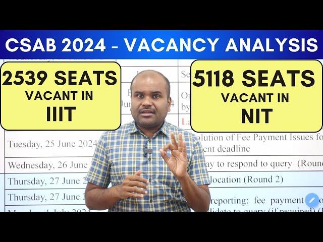  LIVE | CSAB 2024 Counselling | Very HUGE Vacancy | JACKPOT for JEE Aspirants